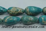 CAT06 15.5 inches 10*20mm teardrop natural aqua terra jasper beads