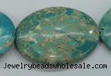 CAT101 15.5 inches 30*40mm oval dyed natural aqua terra jasper beads