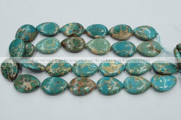 CAT14 15.5 inches 22*30mm flat teardrop natural aqua terra jasper beads