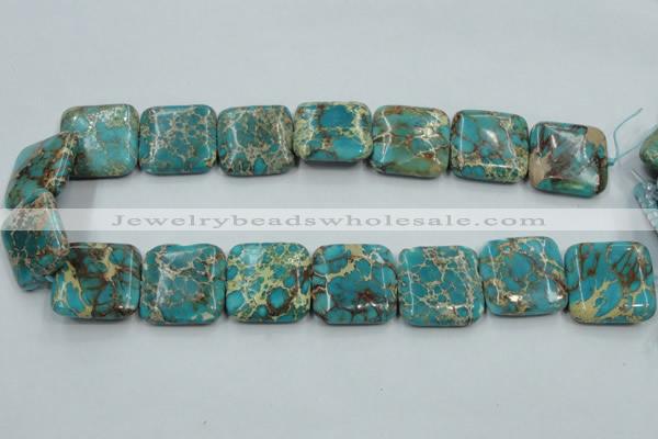 CAT18 15.5 inches 25*25mm square natural aqua terra jasper beads