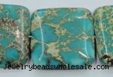 CAT19 15.5 inches 30*30mm square natural aqua terra jasper beads