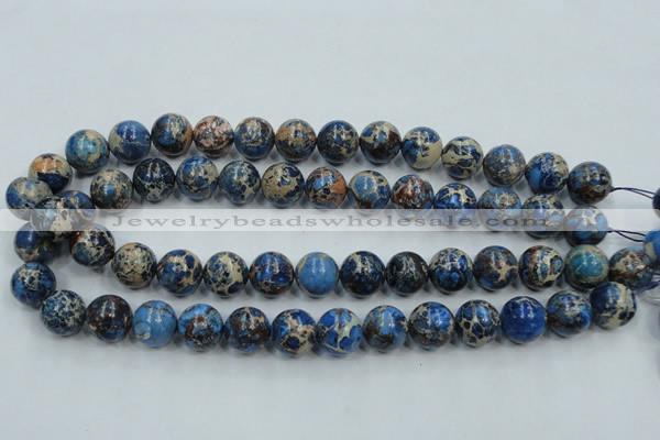 CAT213 15.5 inches 12mm round dyed natural aqua terra jasper beads