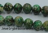 CAT221 15.5 inches 14mm round dyed natural aqua terra jasper beads