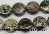 CAT5009 15.5 inches 16mm flat round natural aqua terra jasper beads