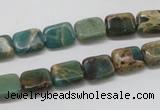 CAT5014 15.5 inches 8*10mm rectangle natural aqua terra jasper beads