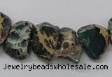 CAT5020 15.5 inches 15*12mm nuggets natural aqua terra jasper chip beads