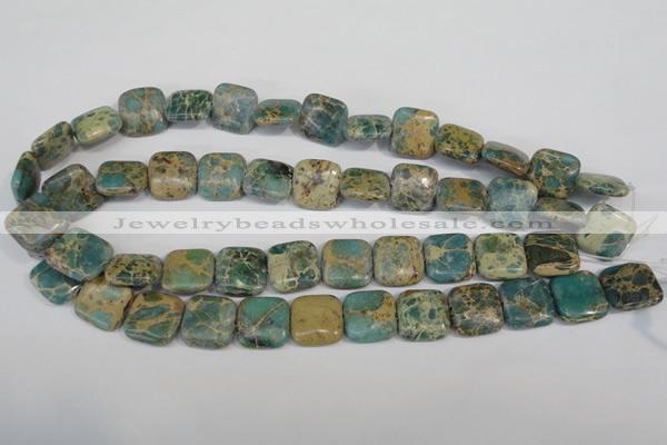 CAT5026 15.5 inches 16*16mm square natural aqua terra jasper beads