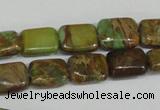 CAT5039 15.5 inches 6*8mm rectangle natural aqua terra jasper beads