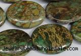 CAT5043 15.5 inches 22*30mm oval natural aqua terra jasper beads