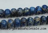 CAT52 15.5 inches 8*10mm rondelle dyed natural aqua terra jasper beads