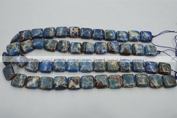 CAT53 15.5 inches 16*16mm square dyed natural aqua terra jasper beads