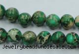 CAT58 15.5 inches 10mm round dyed natural aqua terra jasper beads