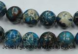 CAT62 15.5 inches 12mm round dyed natural aqua terra jasper beads