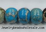 CAT64 15.5 inches 15*18mm rondelle dyed natural aqua terra jasper beads