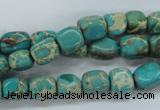 CAT78 15.5 inches 7*9mm nuggets dyed natural aqua terra jasper beads