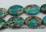 CAT98 15.5 inches 13*18mm oval dyed natural aqua terra jasper beads