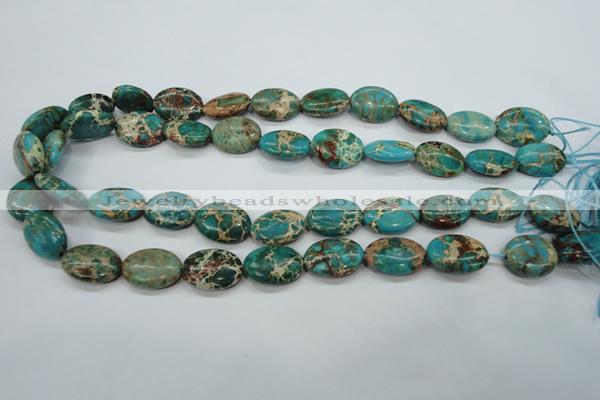 CAT98 15.5 inches 13*18mm oval dyed natural aqua terra jasper beads