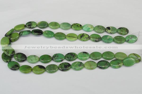 CAU17 12*16mm flat oval australia chrysoprase beads Wholesale