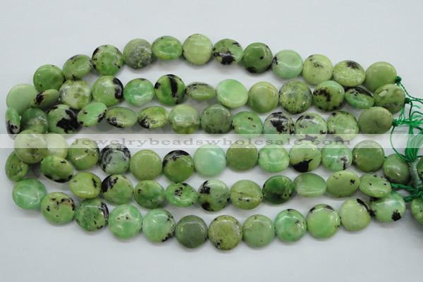 CAU202 15.5 inches 16mm flat round Australia chrysoprase beads