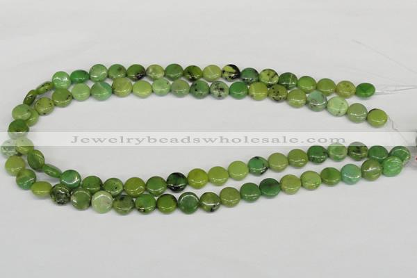 CAU37 15.5 inches 10mm flat round australia chrysoprase beads wholesale