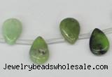 CAU42 10*14mm top-drilled flat teardrop australia chrysoprase beads