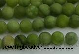 CAU510 15.5 inches 4mm round matte Chinese chrysoprase beads