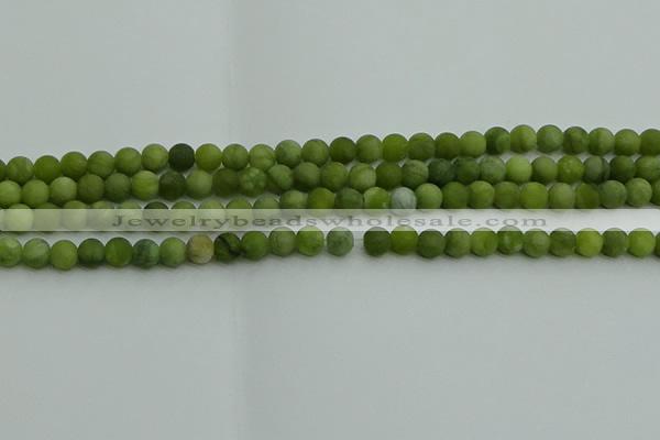 CAU510 15.5 inches 4mm round matte Chinese chrysoprase beads