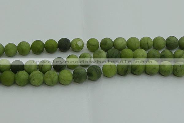 CAU514 15.5 inches 12mm round matte Chinese chrysoprase beads