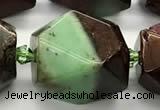 CAU570 12*16mm - 15*20mm faceted nuggets Australia chrysoprase beads