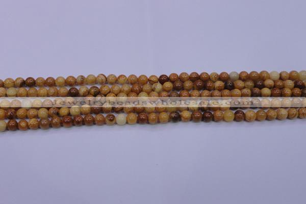 CAY01 15.5 inches 4mm round African yellow jasper beads wholesale