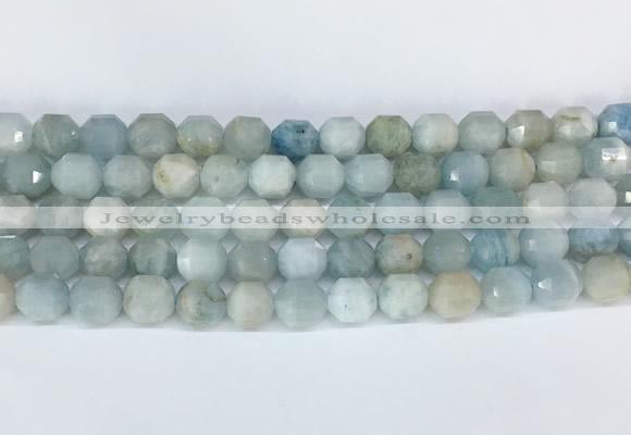 CBBS01 15 inches 8mm faceted prism aquamarine beads wholesale