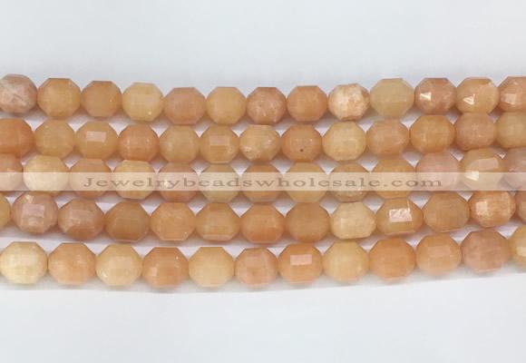 CBBS04 15 inches 8mm faceted prism peach calcite beads wholesale