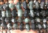 CBBS47 15 inches 12*25mm - 14*28mm hexahedral prism jasper beads