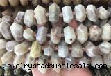 CBBS49 15 inches 12*25mm - 14*28mm hexahedral prism moonstone beads