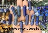 CBBS66 15 inches 8*30mm - 9*33mm hexahedral prism lapis lazuli beads