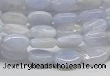 CBC08 15.5 inches 8*12mm oval blue chalcedony beads wholesale