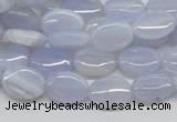 CBC09 15.5 inches 10*14mm oval blue chalcedony beads wholesale