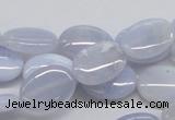 CBC10 15.5 inches 13*18mm oval blue chalcedony beads wholesale