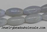 CBC25 15.5 inches 10*20mm rice blue chalcedony beads wholesale