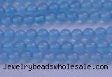 CBC250 15.5 inches 4mm A grade round ocean blue chalcedony beads