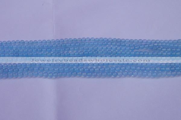 CBC250 15.5 inches 4mm A grade round ocean blue chalcedony beads