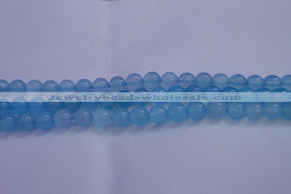 CBC254 15.5 inches 12mm A grade round ocean blue chalcedony beads