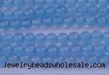 CBC260 15.5 inches 4mm AA grade round ocean blue chalcedony beads