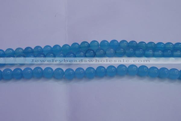 CBC262 15.5 inches 8mm AA grade round ocean blue chalcedony beads