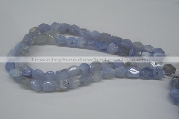 CBC29 15.5 inches 10*14mm – 12*16mm nuggets blue chalcedony beads