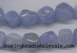 CBC30 15.5 inches 12*13mm nuggets blue chalcedony beads