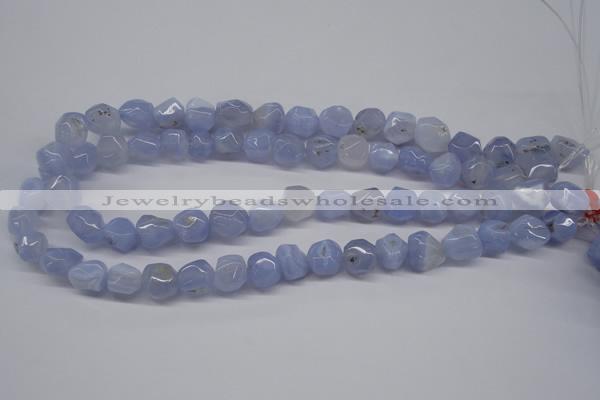 CBC30 15.5 inches 12*13mm nuggets blue chalcedony beads