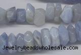 CBC32 15.5 inches 6*13mm faceted nuggets blue chalcedony beads