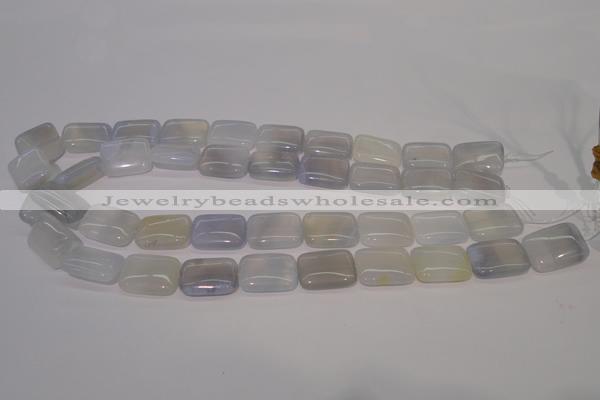 CBC41 15.5 inches 15*20mm rectangle blue chalcedony beads wholesale