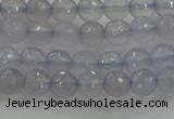 CBC435 15.5 inches 6mm faceted round purple chalcedony beads